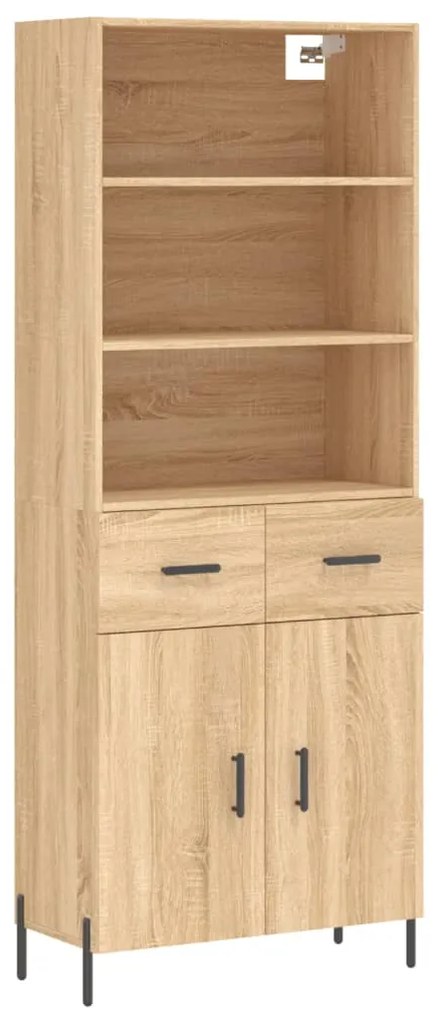 3200524 vidaXL Висок шкаф, дъб сонома, 69,5x34x180 см, инженерно дърво