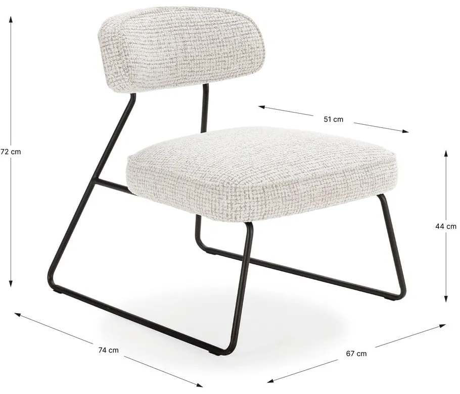 Бяло-бежово кресло Elon – Marckeric