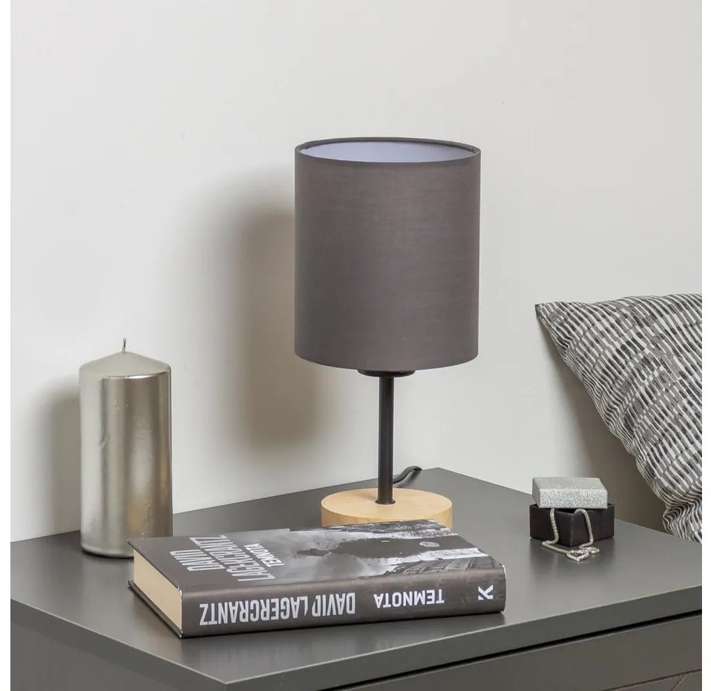 Brilagi - Настолна лампа NUBILA WOOD 1xE27/25W/230V дъб/антрацит