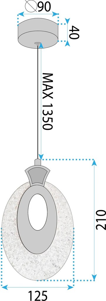 Висяща Кристална Лампа LHJ109-1CP LIGHT ROSE GOLD