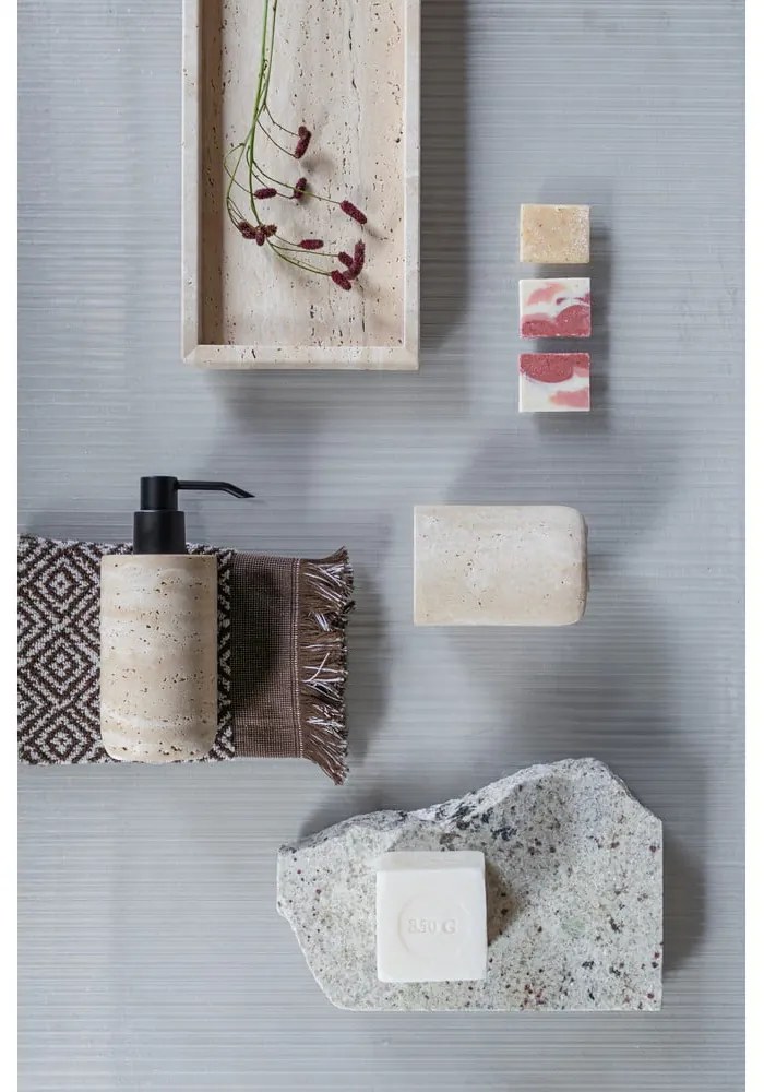 Бежов каменен диспенсер за сапун 250 ml Travertine – Mette Ditmer Denmark
