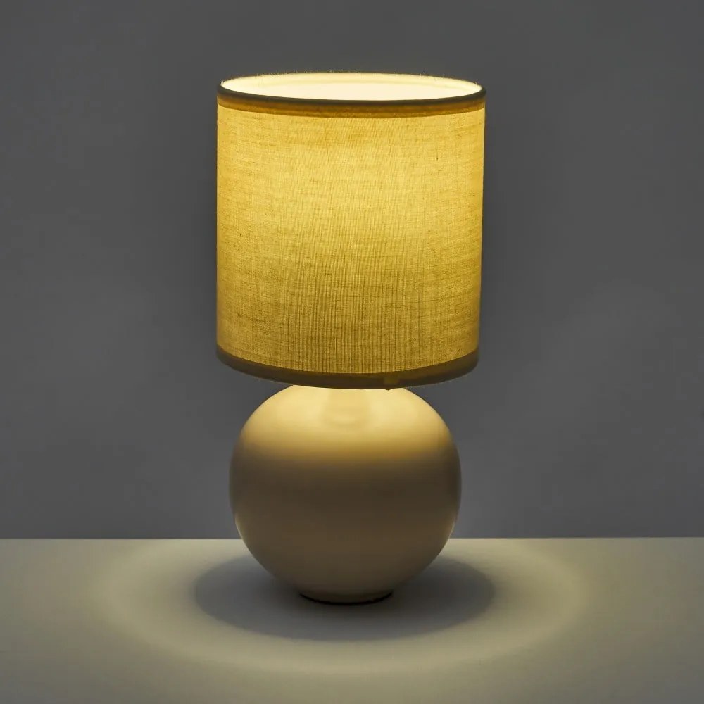 Бежова керамична настолна лампа с текстилен абажур (височина 24,5 cm) - Casa Selección