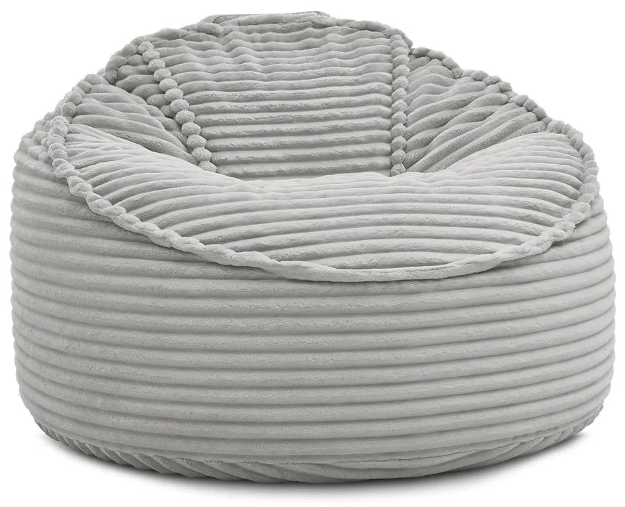 Светлосив пуф от рипсено кадифе Socrate – Bobochic Paris