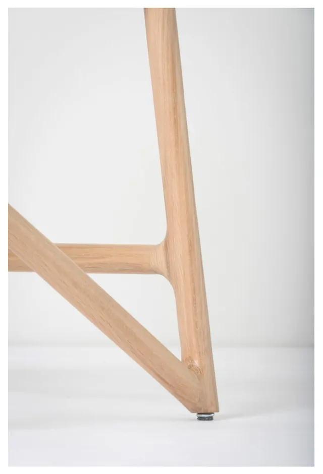 Трапезен стол от масивна дъбова дървесина с бяла седалка Fawn - Gazzda