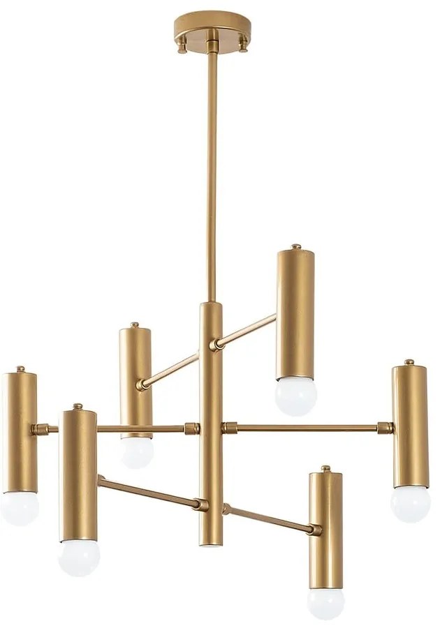 Висящо осветително тяло в златист цвят с метален абажур Gharib – Opviq lights