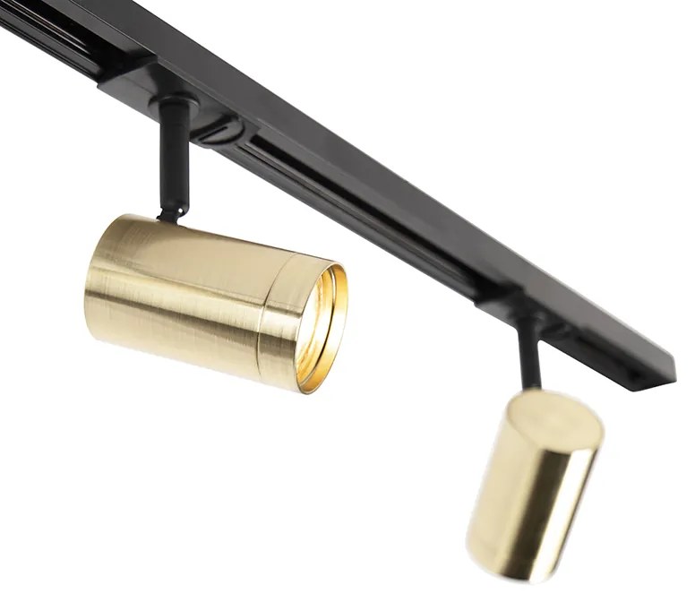Интелигентна релсова система черна със злато 1-фазен 3-светлина с WiFi GU10 - Jeana