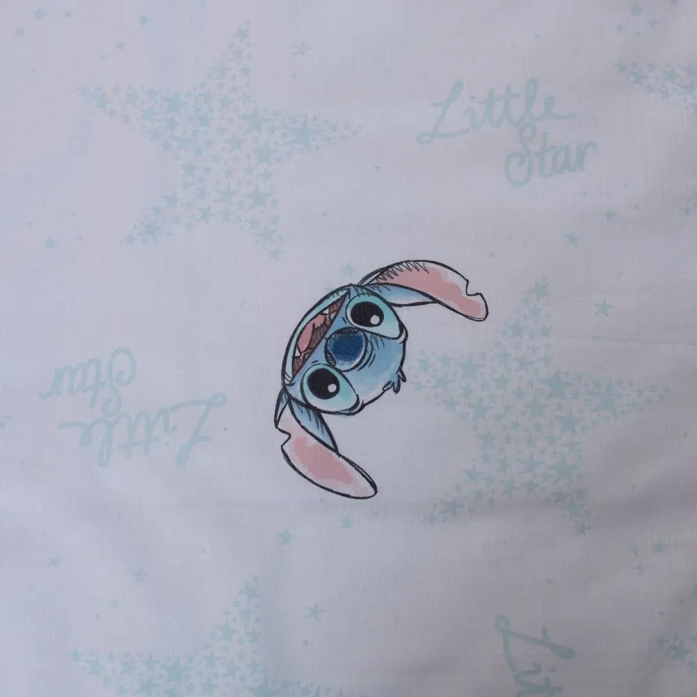 Бяло памучно детско спално бельо за детско креватче 100x135 cm Lilo and Stitch "White Star" – Jerry Fabrics