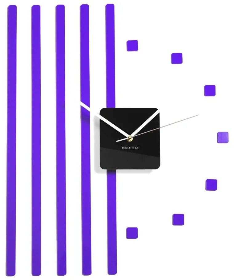 Самозалепващ стенен часовник с ивици Злато