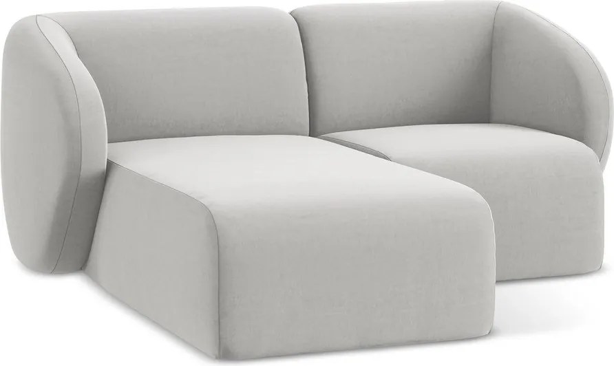 Светлосив кадифен ъглов диван (ляв ъгъл) Lani – Makamii