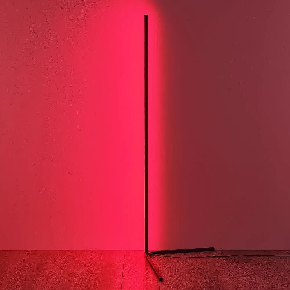 Черна LED подова лампа (височина 141 cm) Level - Reality