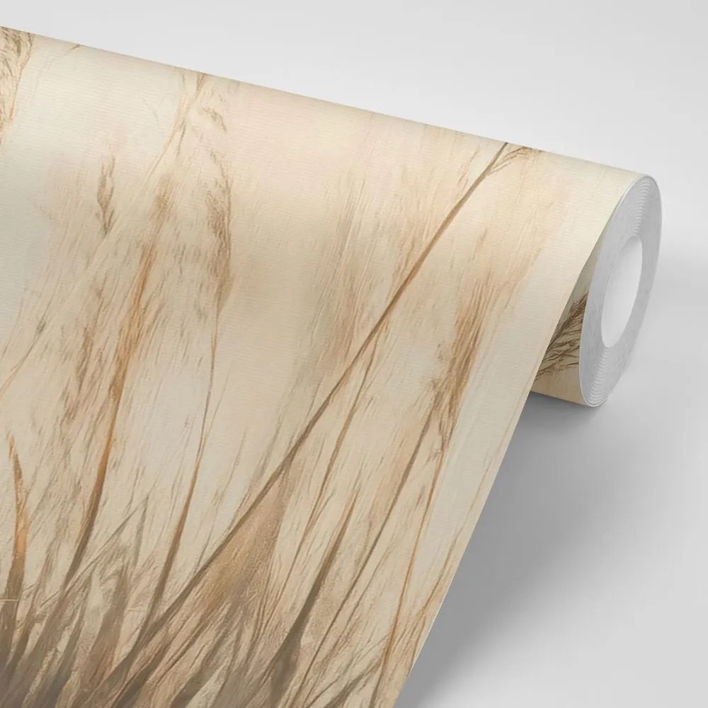 Тапет – Сухи растения в бежов цвят