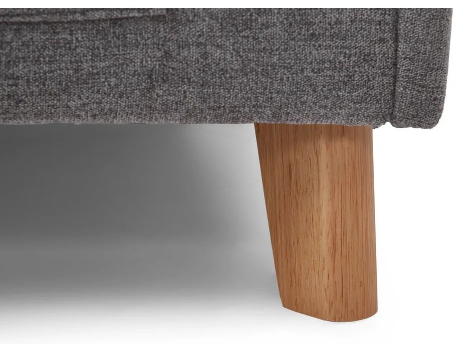 Сиво тапицирано ъглово детско легло 90x200 cm с място за съхранение с включена подматрачна рамка Fun – Meise Möbel