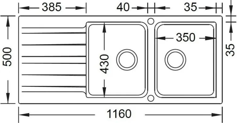 Duralit KS210 Поставете умивалника - графит