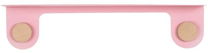Стенен рафт от розова стомана с детайли от дъбово дърво с 2 куки, дължина 60 см Hook - Gazzda