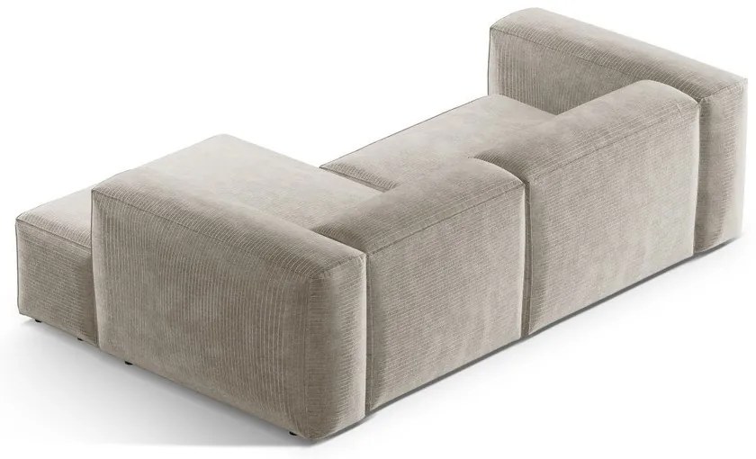 Бежов ъглов диван от рипсено кадифе (десен ъгъл) Bergamo – Cosmopolitan Design