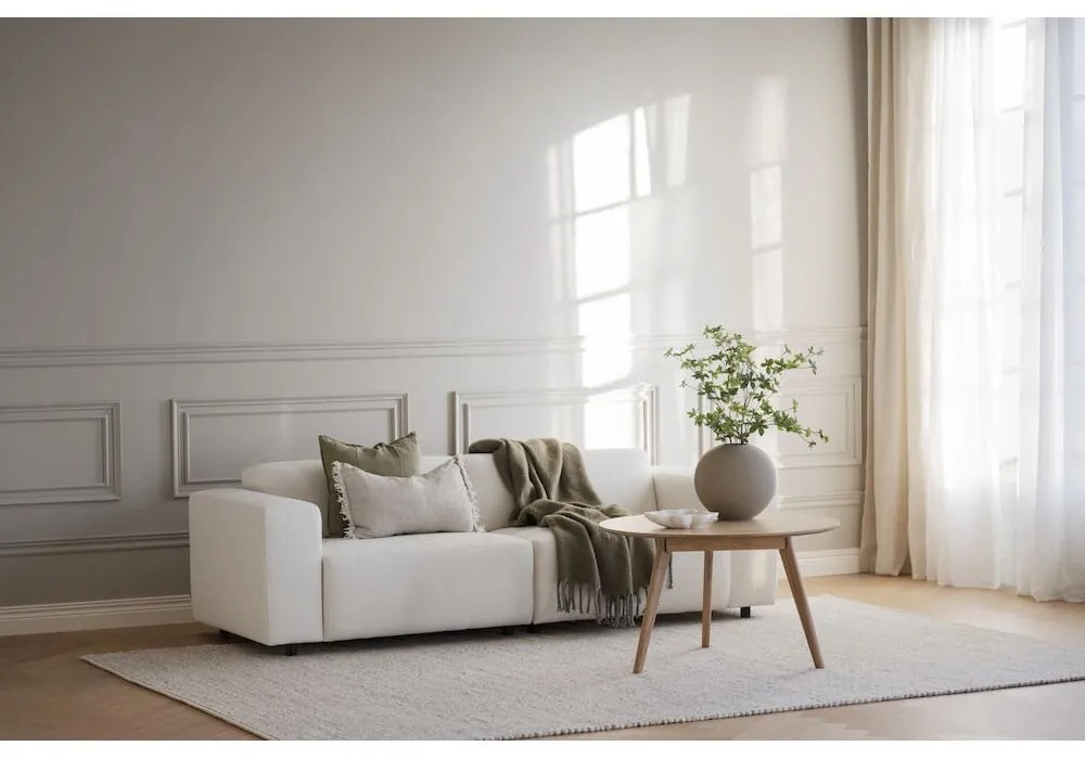 Кръгла маса за кафе в дъбов декор в естествен цвят 90x90 cm Yumi - Rowico