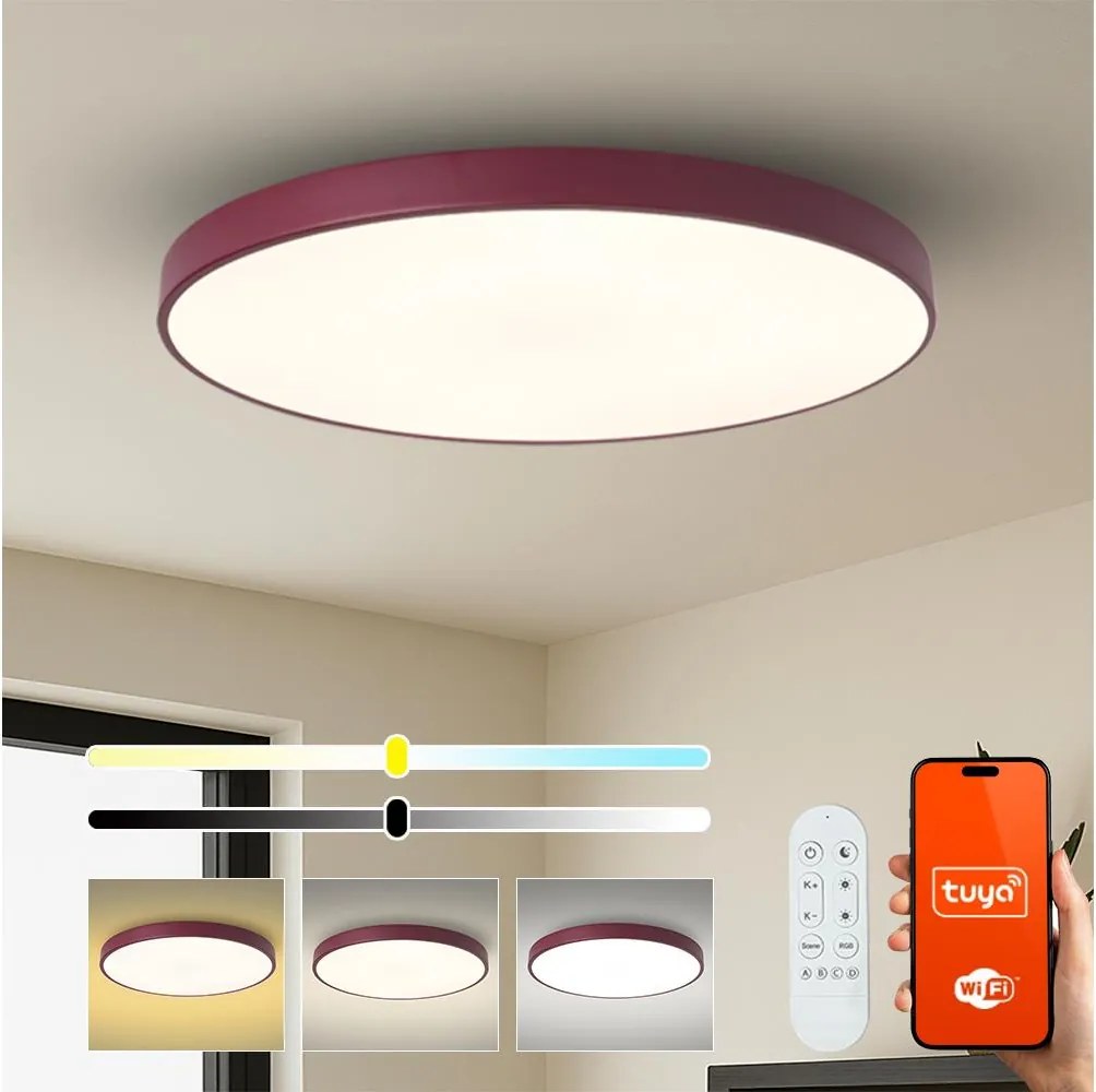 Brilagi-LED димируемо осветително тяло POOL SMART LED/128W/230V 100 cm Wi-Fi Tuya+DO бордо