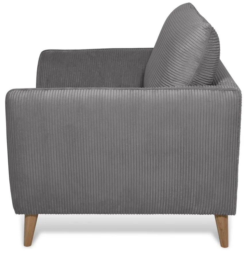 Тъмносиво кресло от рипсено кадифе Paris – Scandic