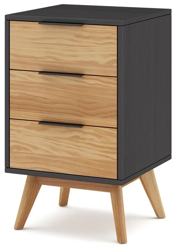 Нощно шкафче от борова дървесина в естествен цвят Lavis - Marckeric