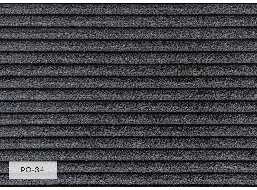 Антрацитен шезлонг от рипсено кадифе (ляв ъгъл) Chic Charlotte – Miuform