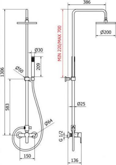 Душ колона Teorema Tag ii
