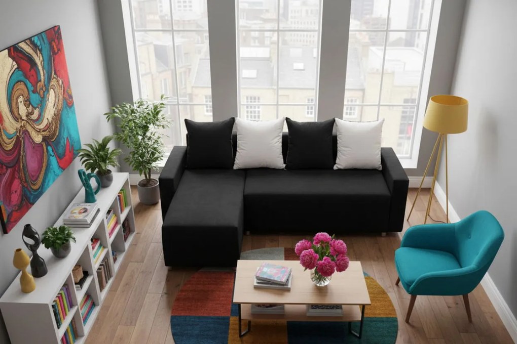 Ъгъл диван Odette-Black