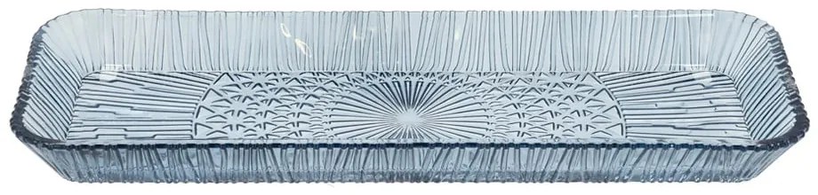 Синя стъклена чиния за сервиране 14x38 cm Kusintha - Bitz