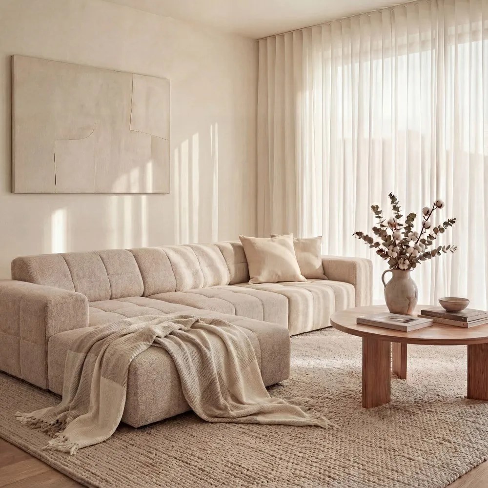 Бежов ъглов диван (ляв ъгъл) Chicago - Cosmopolitan Design