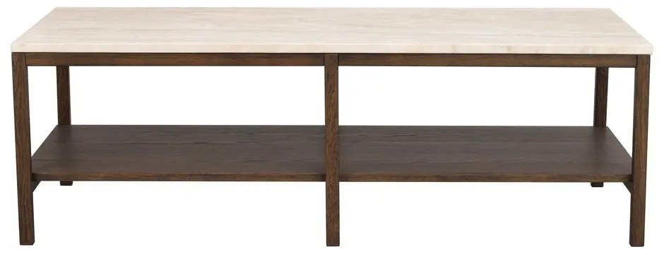 Масичка за кафе в кафяво и бежово с каменен плот 140x60 cm Orwel - Rowico