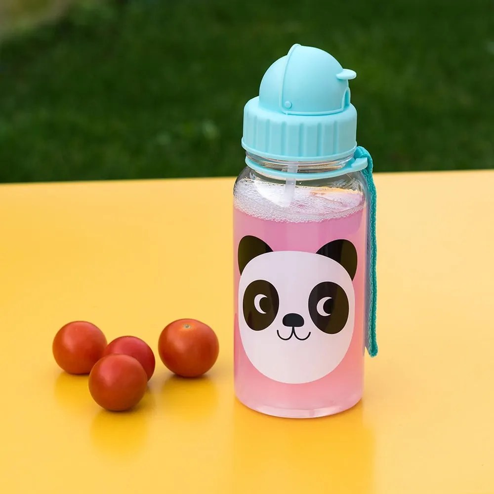 Синьо бебешко шише със сламка Miko The Panda, 500 ml Miko the Panda - Rex London