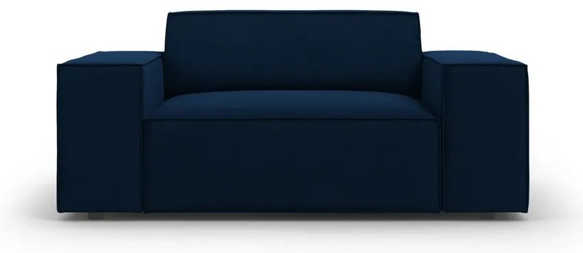 Тъмносиньо кадифено кресло Jodie – Micadoni Home