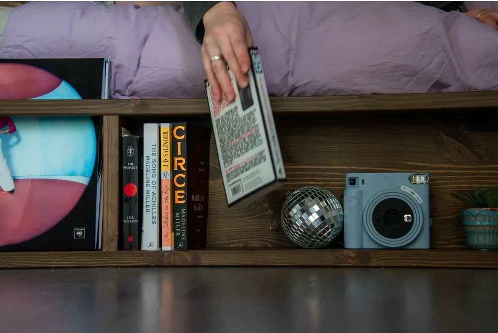 Кафяво борово двойно легло с решетка 160x200 cm Ziggy - Karup Design