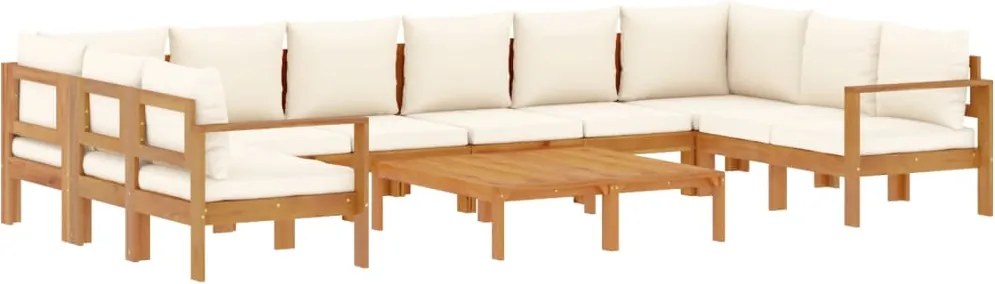 3214853 vidaXL Градински комплект диван с възглавници, 8 части, акация масив