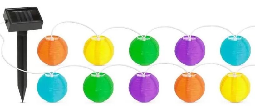 LED соларен гирлянд 10xLED/1,2V 3,7м IP44 мултицветен