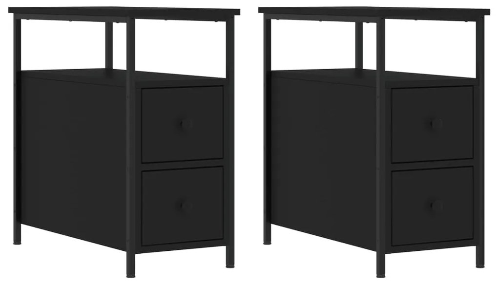 826064 vidaXL Нощни шкафчета 2 бр черни 30x60x60 см инженерно дърво