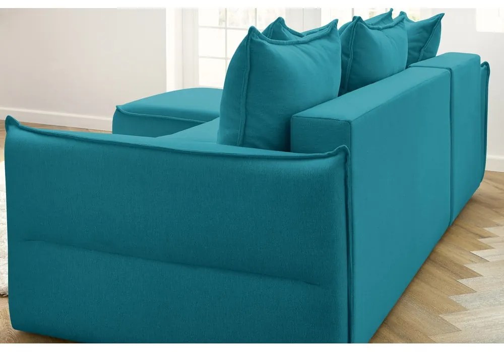 Тюркоазен ъглов разтегателен диван (ляв ъгъл) Leon - Bobochic Paris