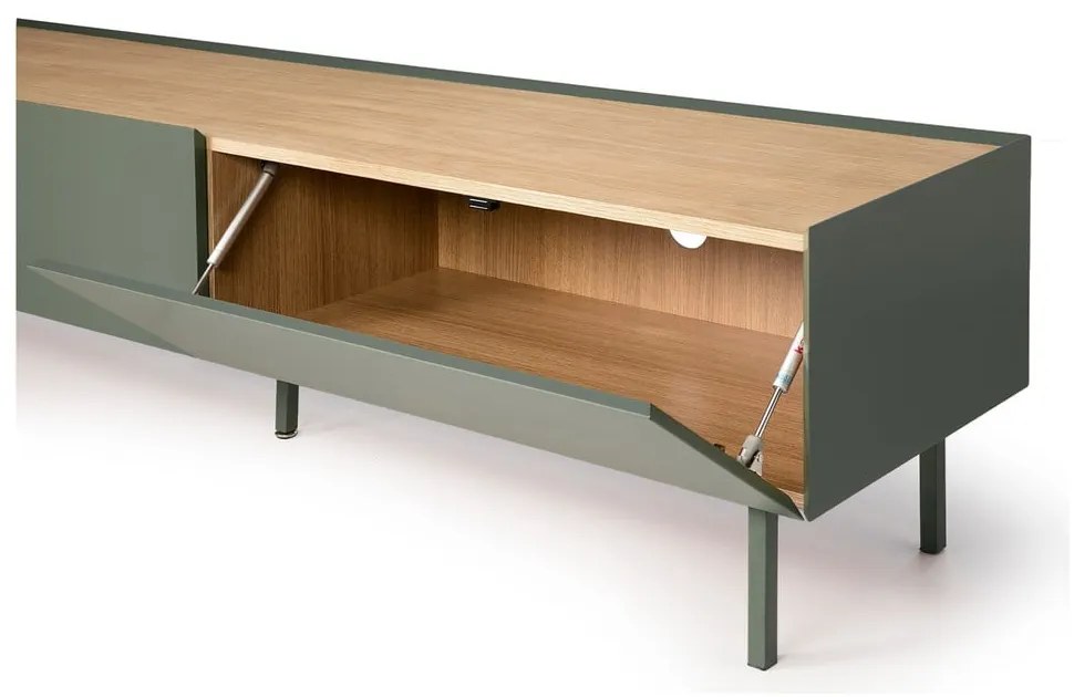 Зелена/естествена маса за телевизор от декор от дъб 180x45 cm Arista – Teulat