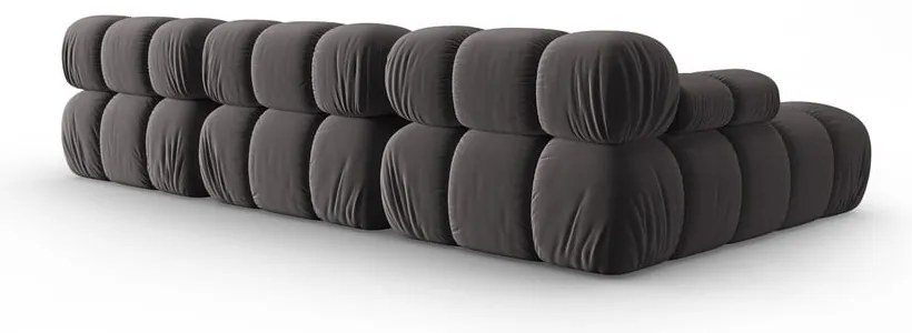 Тъмносив кадифен диван 285 cm Bellis - Micadoni Home