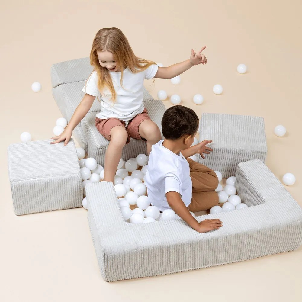 Тюркоазено велурено игрище от пяна 100x35x40 cm Montessori – Meowbaby