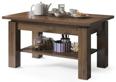 АСТОРИА Елегантен Орех - РАЗТЕГАТЕЛНА ХОЛНА МАСА С ПОВДИГАЩ МЕХАНИЗЪМ С РАФТ