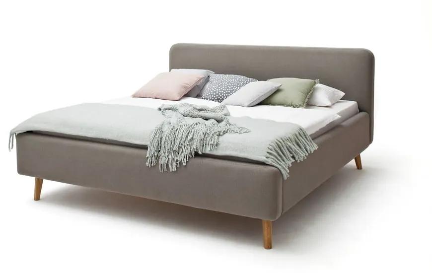 Сиво и кафяво двойно легло с решетка и място за съхранение , 180 x 200 cm Mattis - Meise Möbel