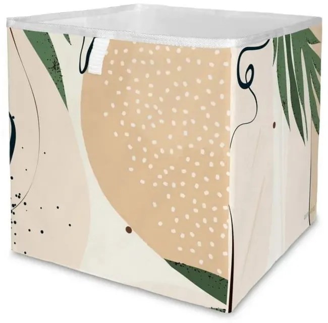 Бежова кутия за съхранение от микрофибър Abstract Dark, 32 л Abstract Art - Butter Kings