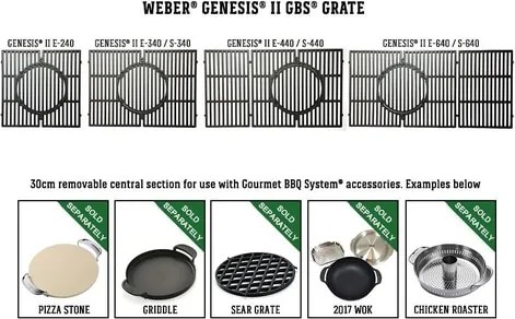 Газово барбекю работещо на пропан/бутан Weber Genesis ІІ E-410 GBS, 14000 W, 86х48 см