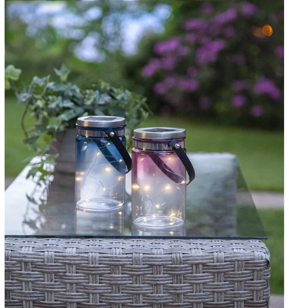 Соларен фенер на открито Фенер Розов, височина 15 cm Tint - Star Trading