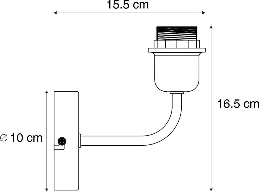 Винтидж стенна лампа златиста без абажур - Matt