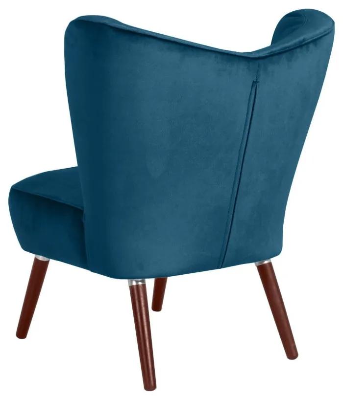 Петролно синьо кадифено кресло Sari - Max Winzer