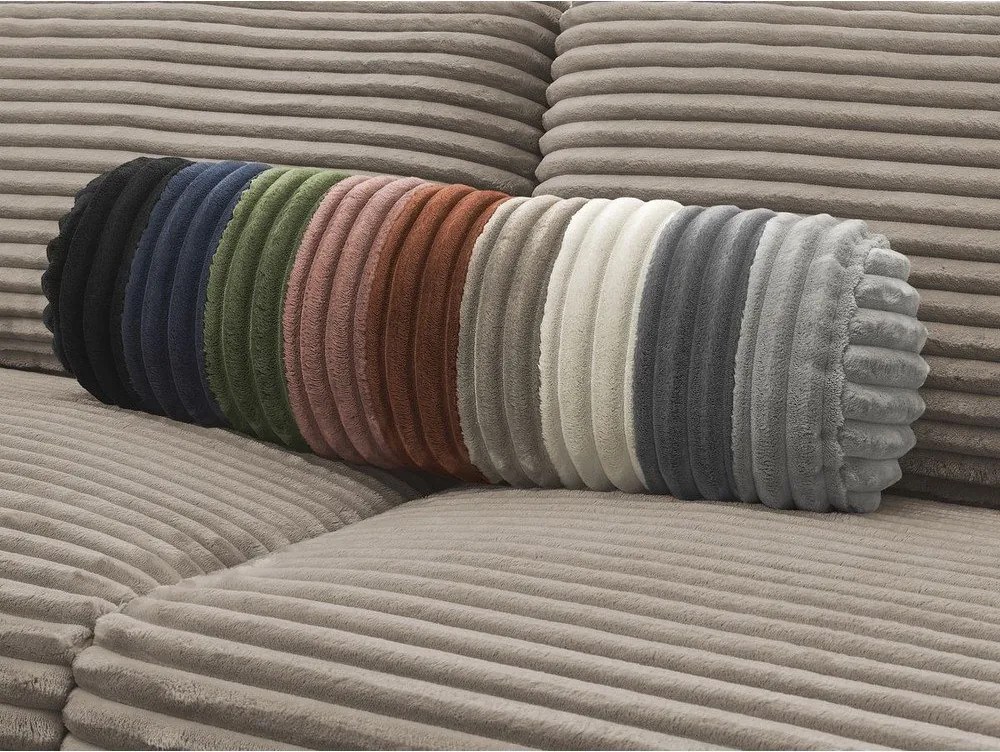 Кафяво-сив диван за ежедневно спане/сгъваем от рипсено кадифе 240 cm Hugo – Bobochic Paris