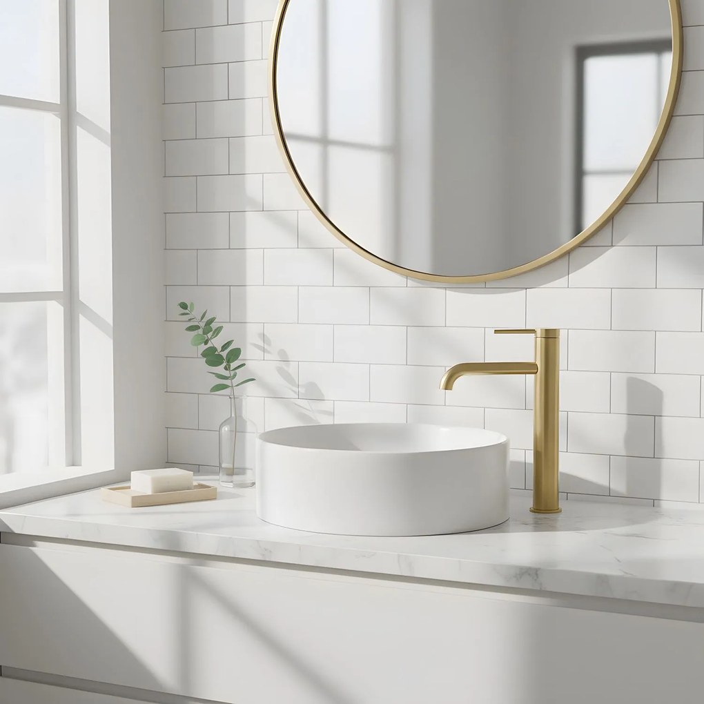 Смесител за мивка Rea Spot Brush Gold High