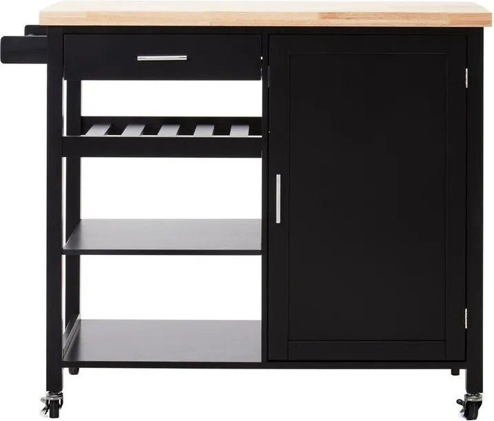 Кухненски остров на колелца от масивно каучуково дърво 48x105 cm Frankfurt – Premier Housewares