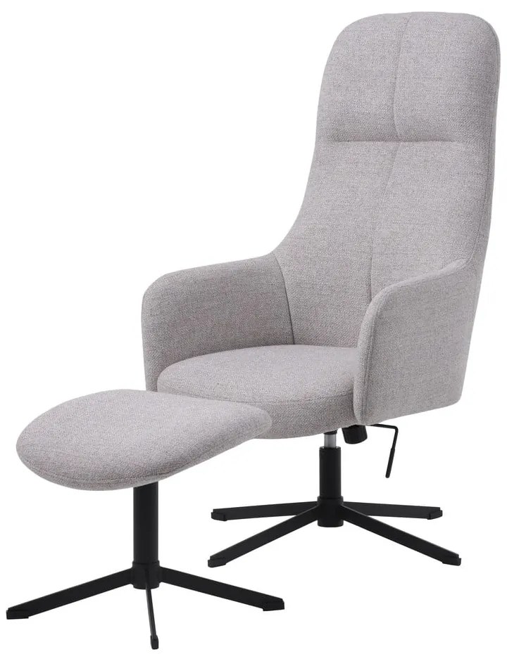 Светлосиво въртящо се релаксиращо кресло Manning – Unique Furniture